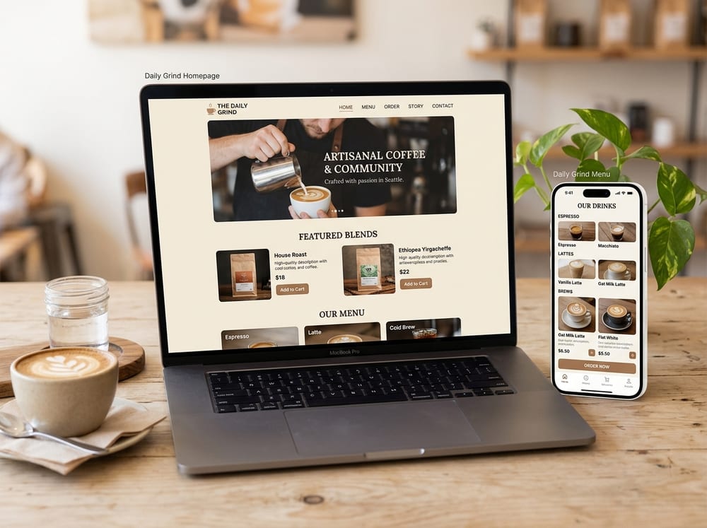 Desain Website Kopi Seduh Selaras